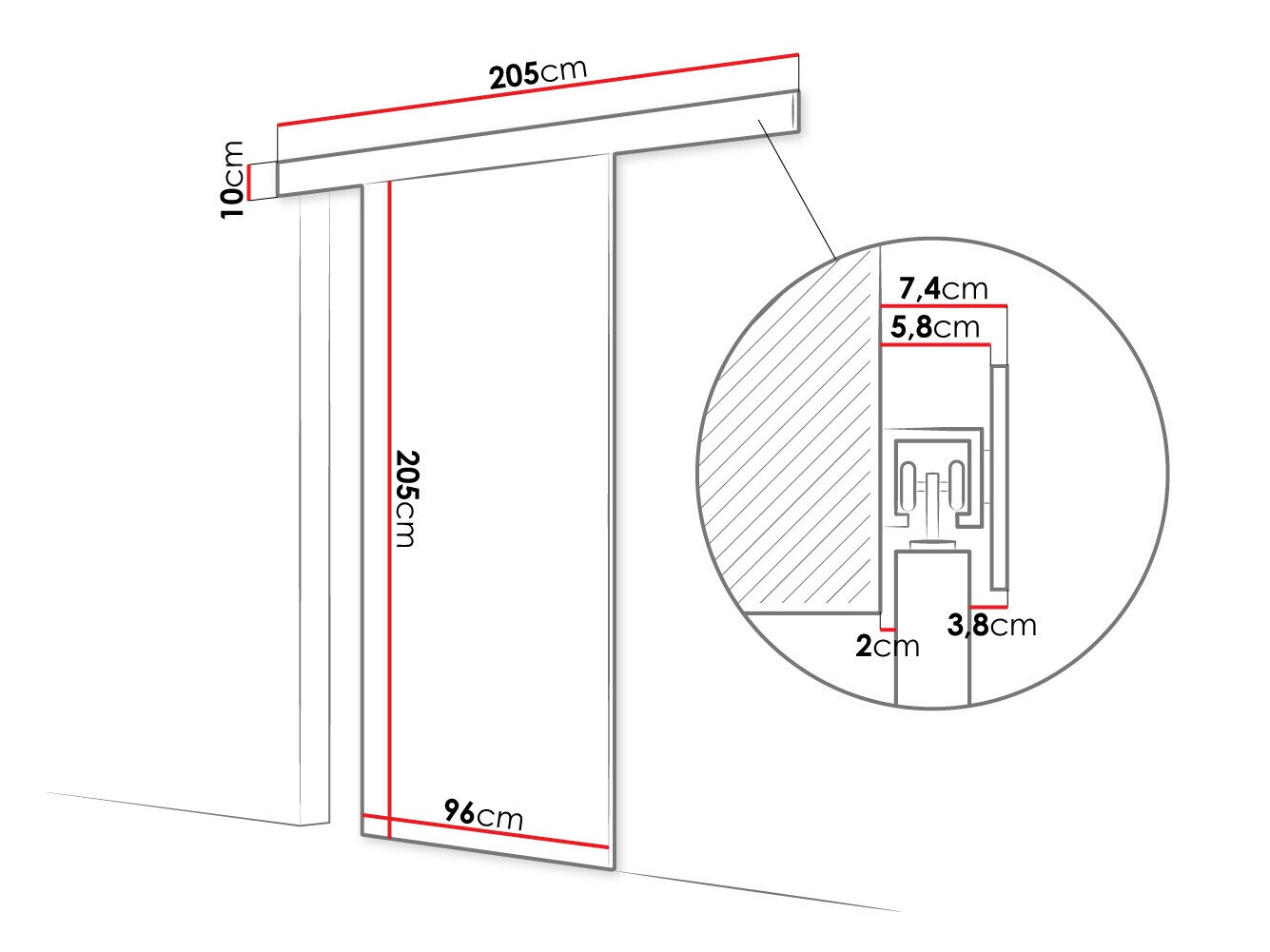 Bīdāmas durvis Closico Portalis I (Balts)