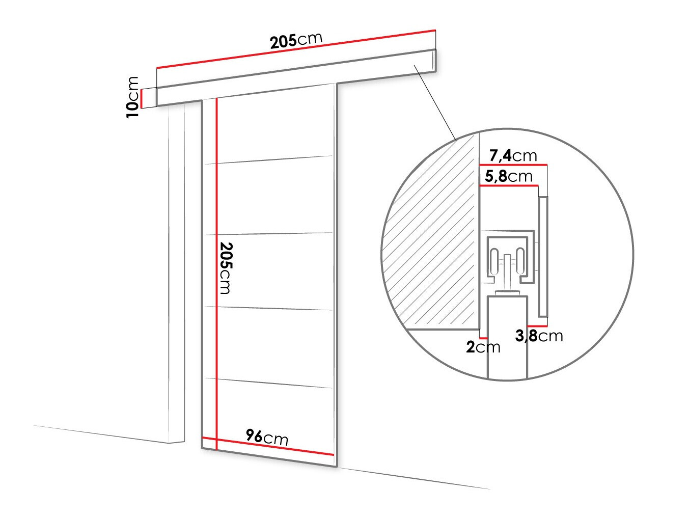Bīdāmas durvis Closico Portalis III (Sonomas ozols)