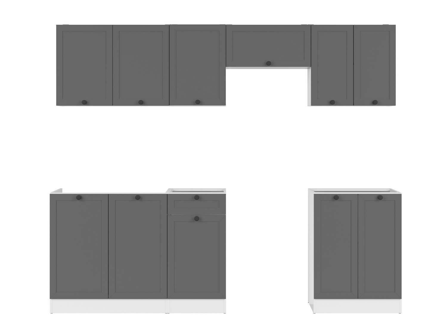 Moduļu virtuves komplekts Classic Grey 120
