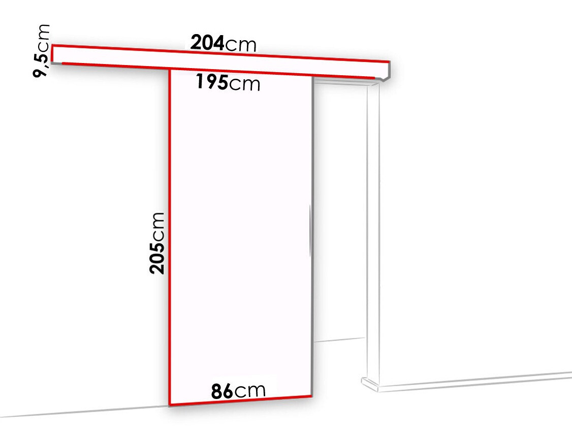 Bīdāmas durvis Dover 120 (Tumši pelni + Melns)