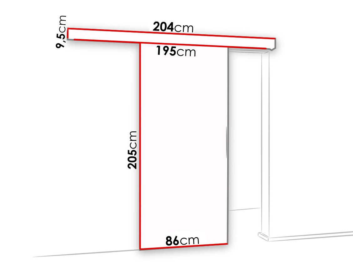 Bīdāmas durvis Dover 123 (Sonomas ozols + Melns)