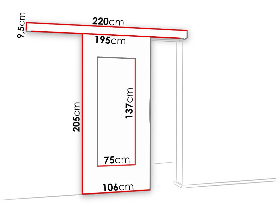 Bīdāmas durvis Dover 132 (Balts)