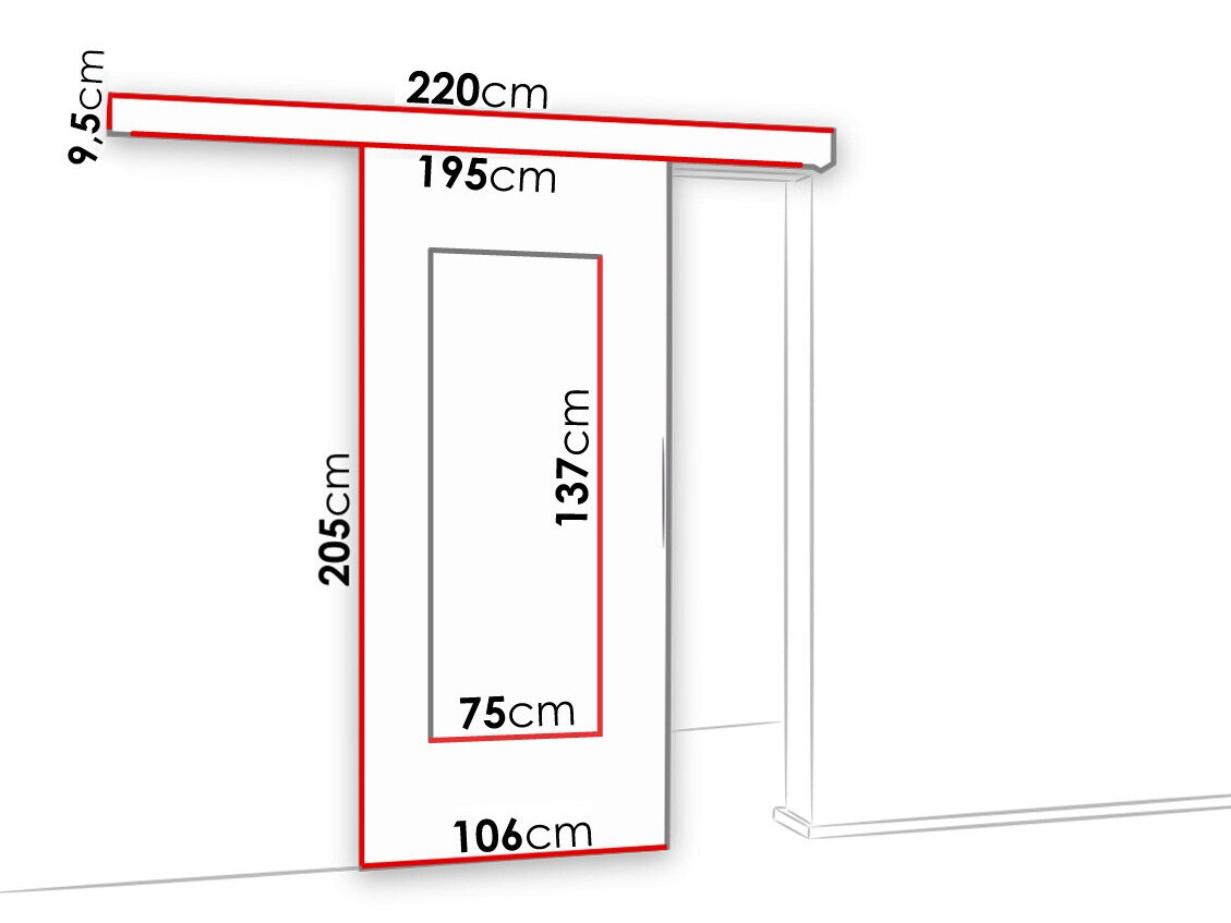 Bīdāmas durvis Dover 132 (Tumši pelni)