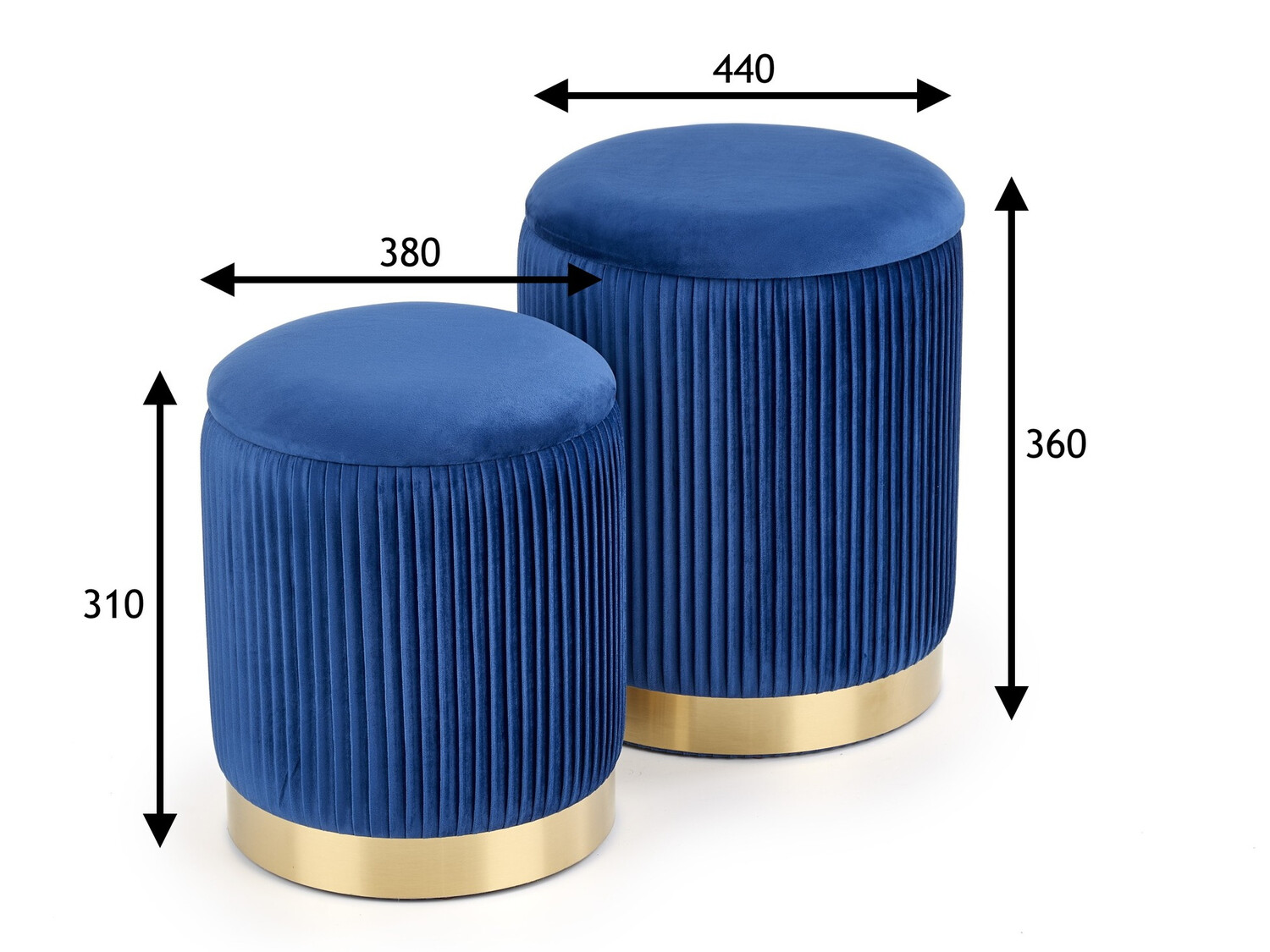 Pufu komplekts Houston 1153 (Tumši zils)