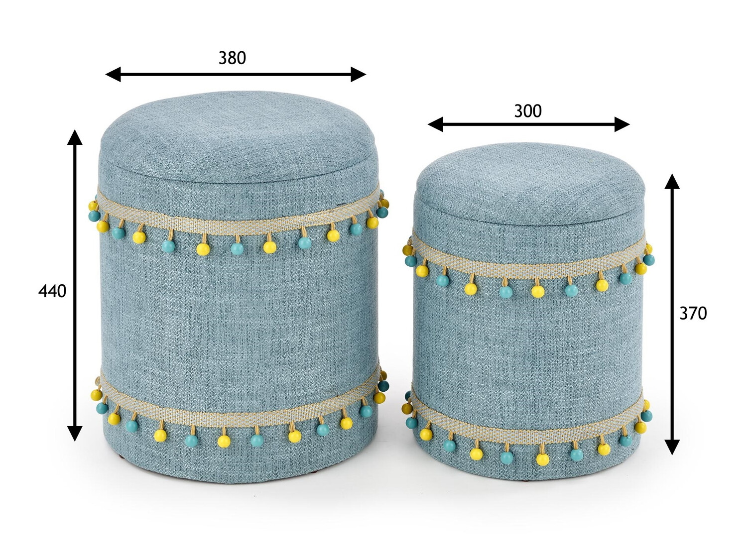 Pufu komplekts Houston 1155 (Gaiši zils)