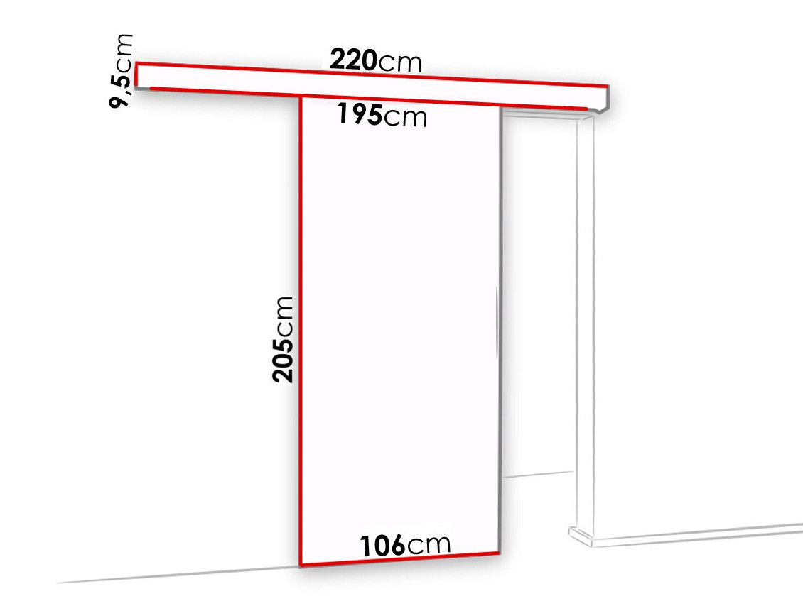 Раздвижные двери Dover 122 (Белый + Чёрный)