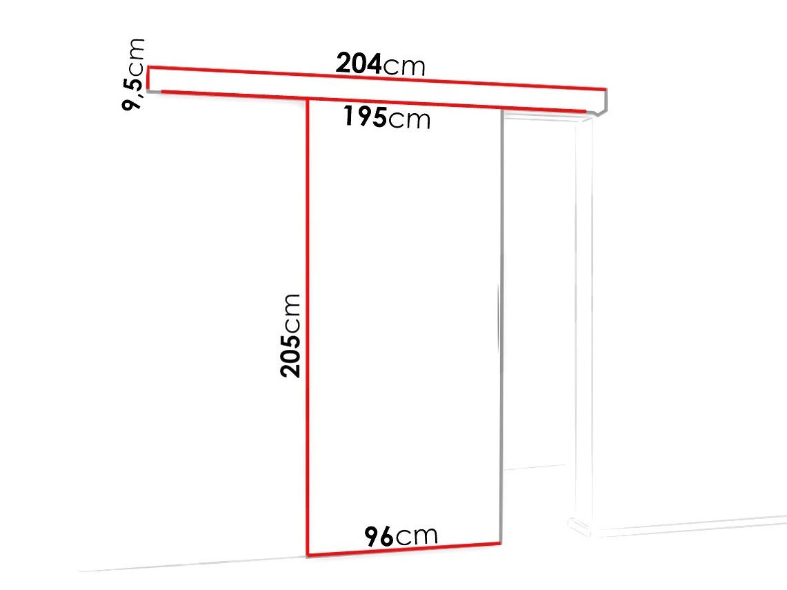 Раздвижные двери Dover 124 (Белый + Чёрный)