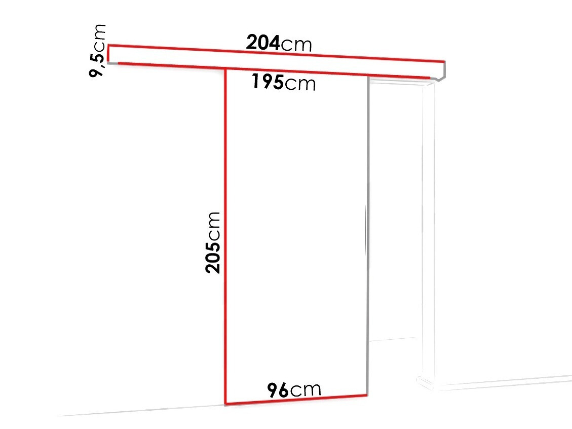 Раздвижные двери Dover 124 (Сонома Дуб + Чёрный)
