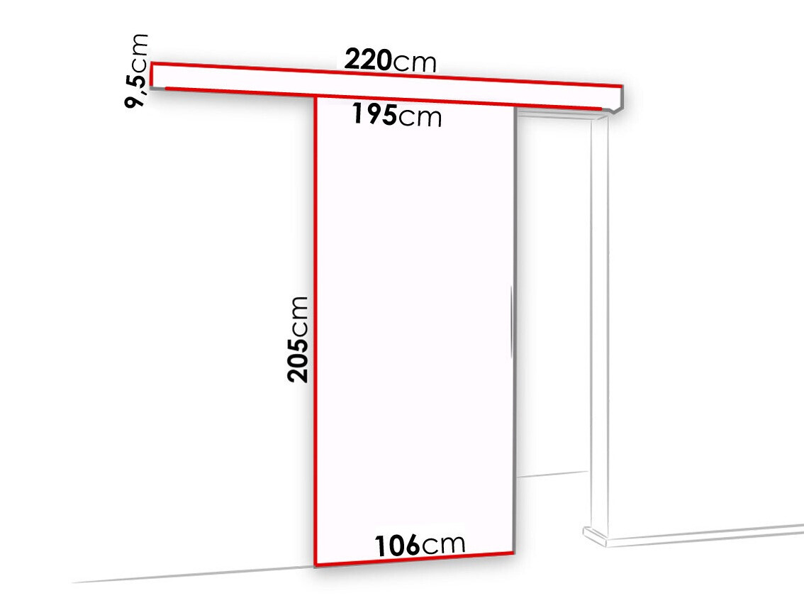 Раздвижные двери Dover 126 (Сонома Дуб + Чёрный)