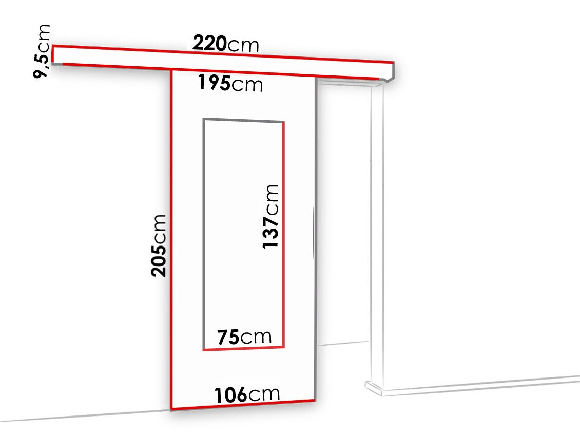 Раздвижные двери Dover 132 (Сонома Дуб)