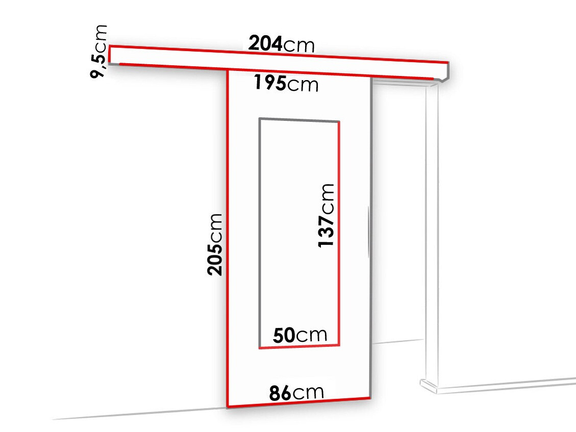 Bīdāmas durvis Dover 128 (Antracīts)