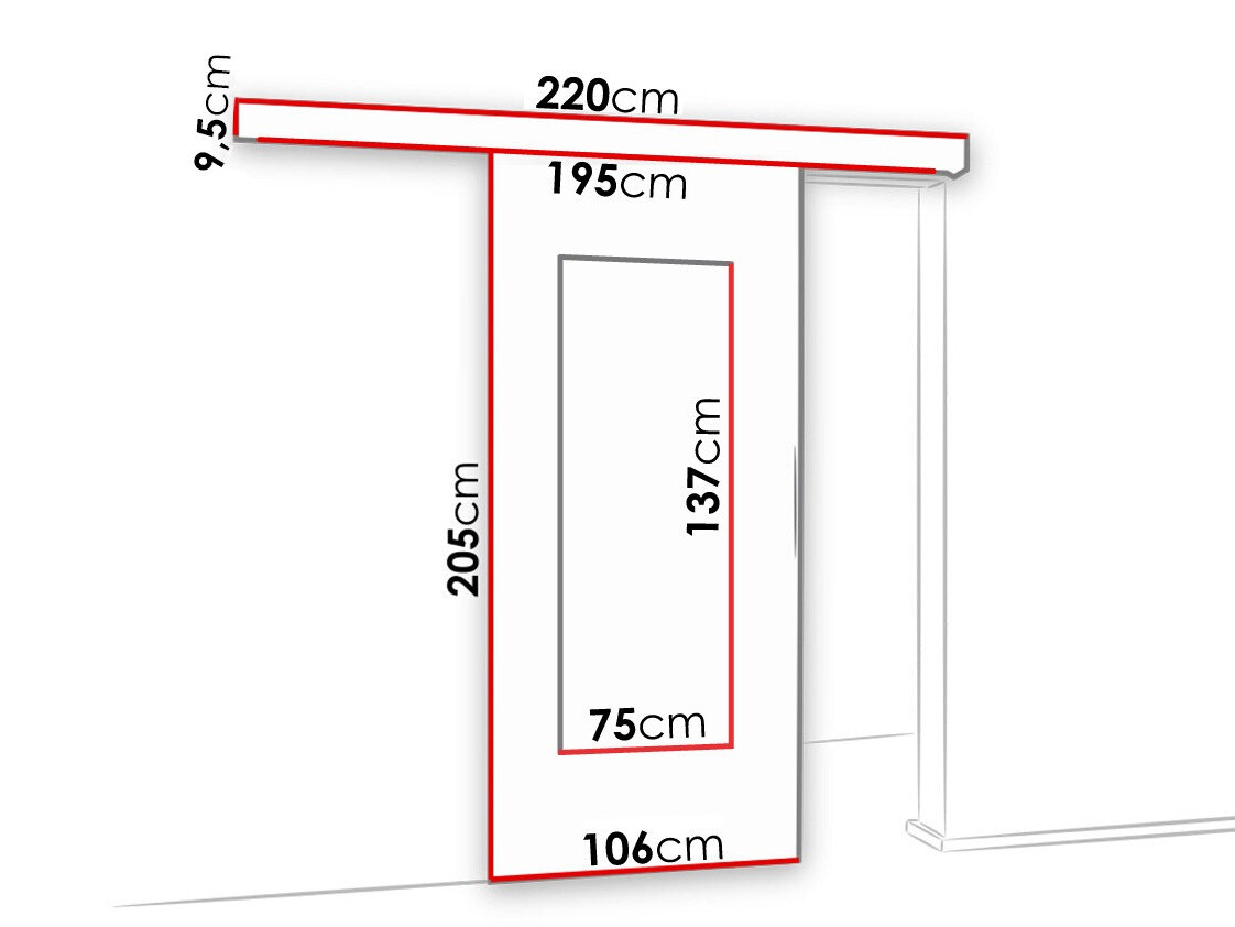 Bīdāmas durvis Dover 130 (Sonomas ozols)