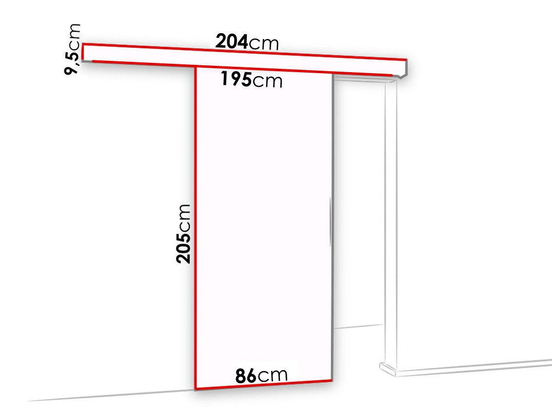 Bīdāmas durvis Dover 133 (Balts + Melns)