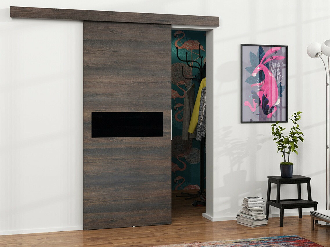 Bīdāmas durvis Dover 133 (Tumši pelni + Melns)