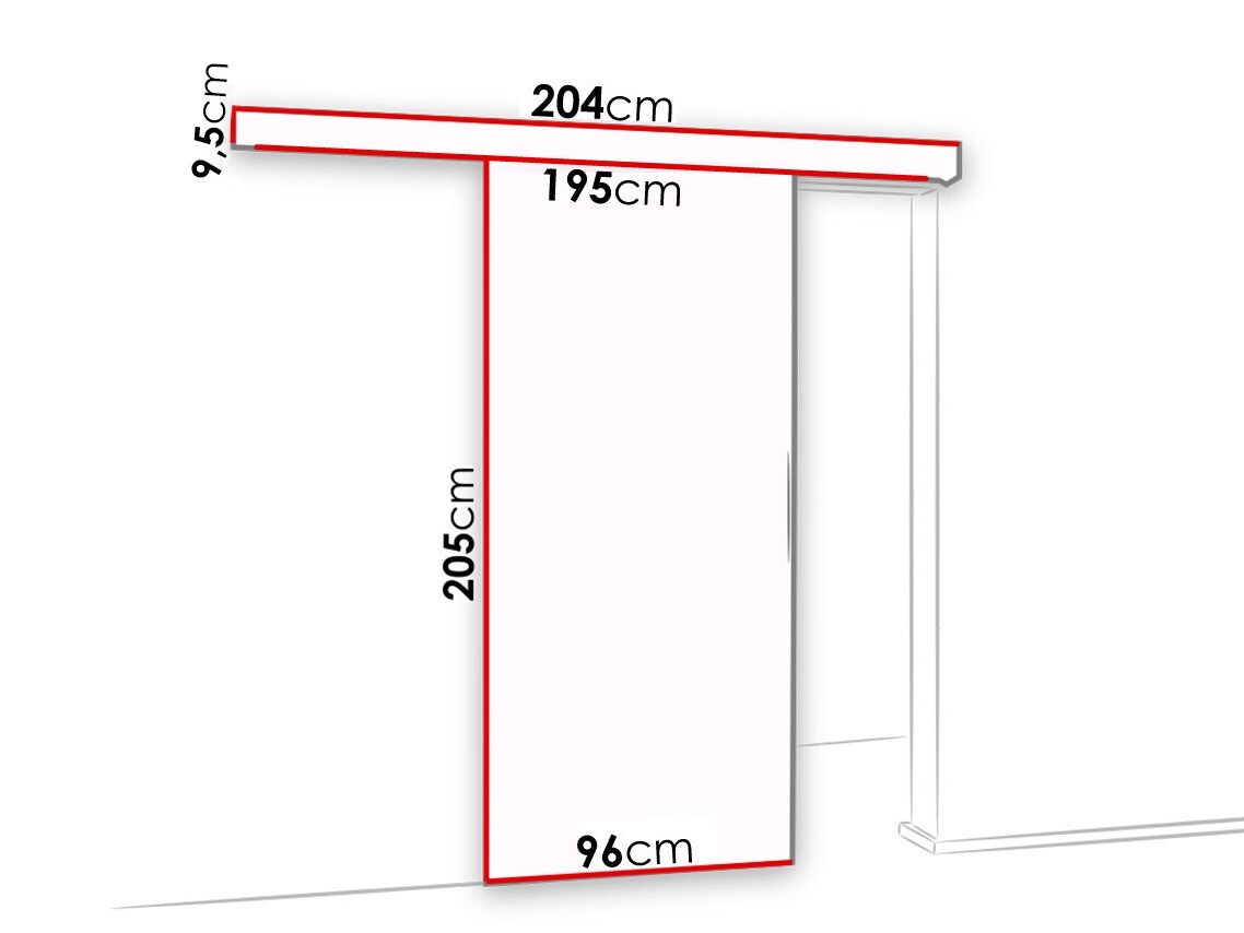 Bīdāmas durvis Dover 134 (Tumši pelni + Melns)