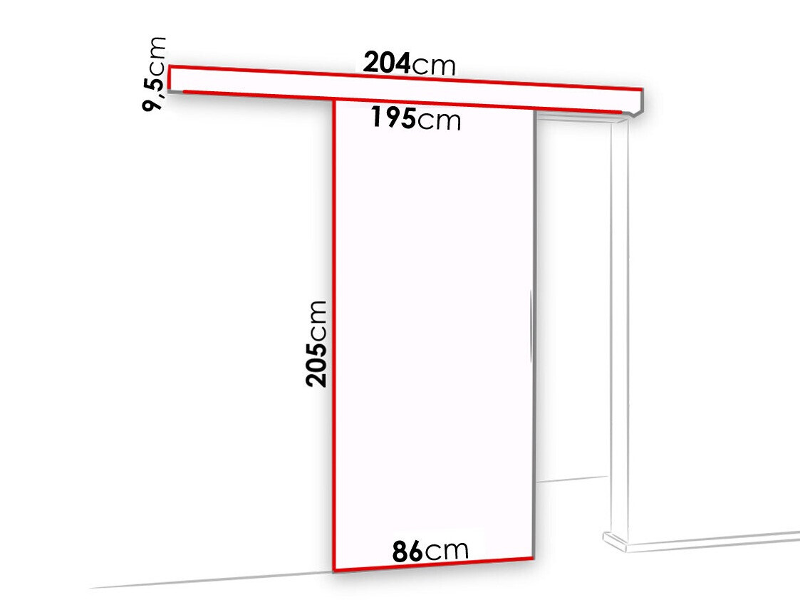 Bīdāmas durvis Dover 135 (Tumši pelni + Melns)