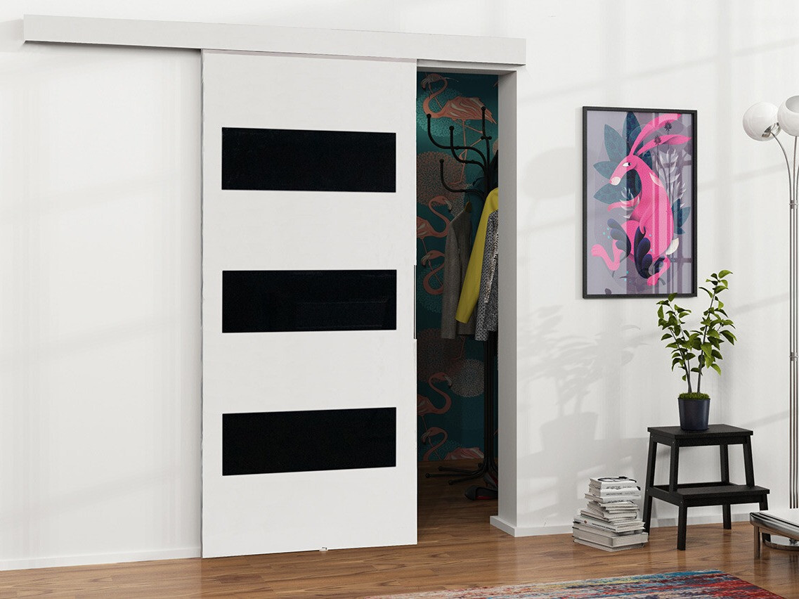 Bīdāmas durvis Dover 136 (Balts + Melns)