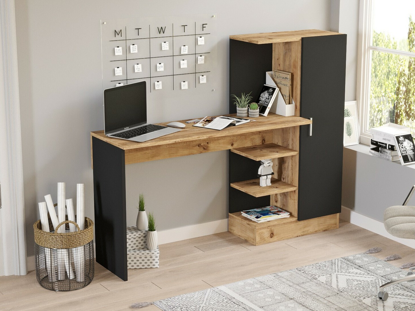 Письменный cтол Kailua 109 (Сосна + Чёрный)