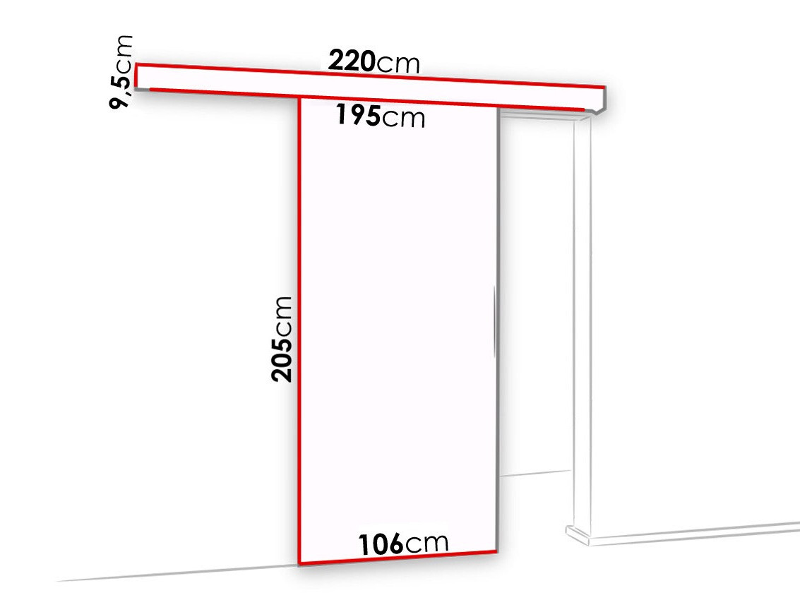 Раздвижные двери Dover 127 (Белый + Чёрный)