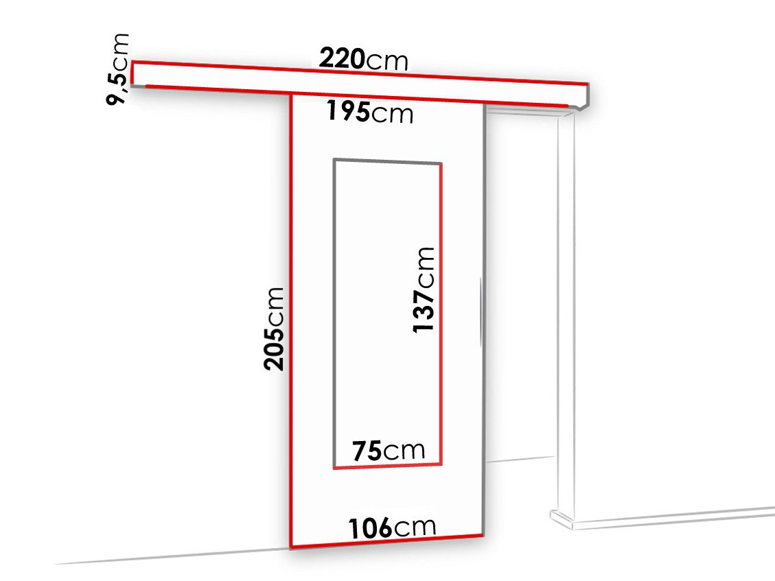 Раздвижные двери Dover 130 (Темный пепел)