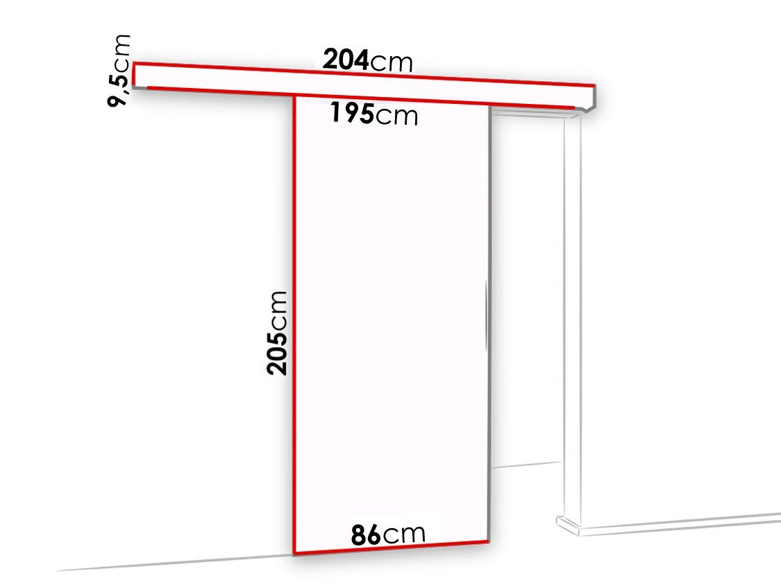 Раздвижные двери Dover 133 (Сонома Дуб + Чёрный)