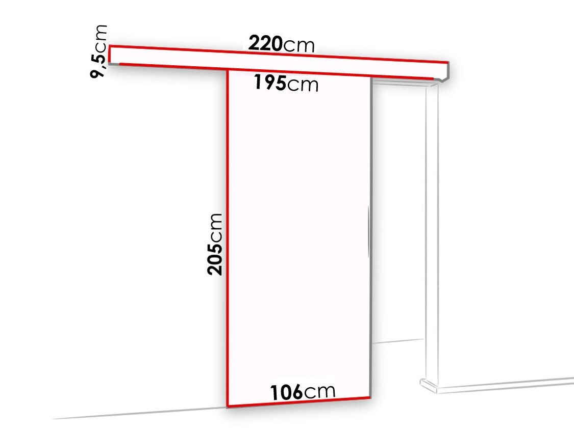 Bīdāmas durvis Dover 140 (Sonomas ozols + Melns)