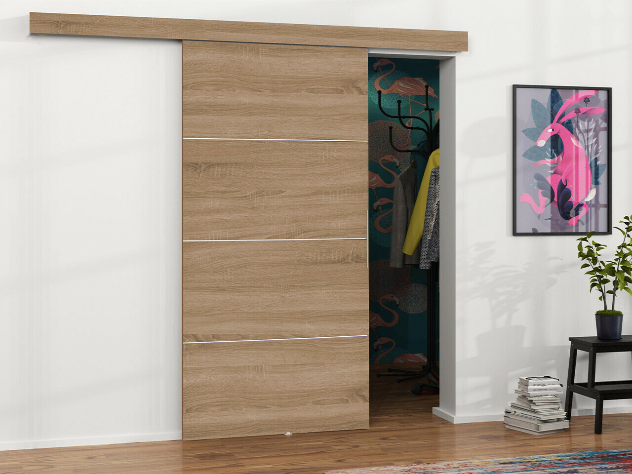 Bīdāmas durvis Dover 144 (Sonomas ozols)