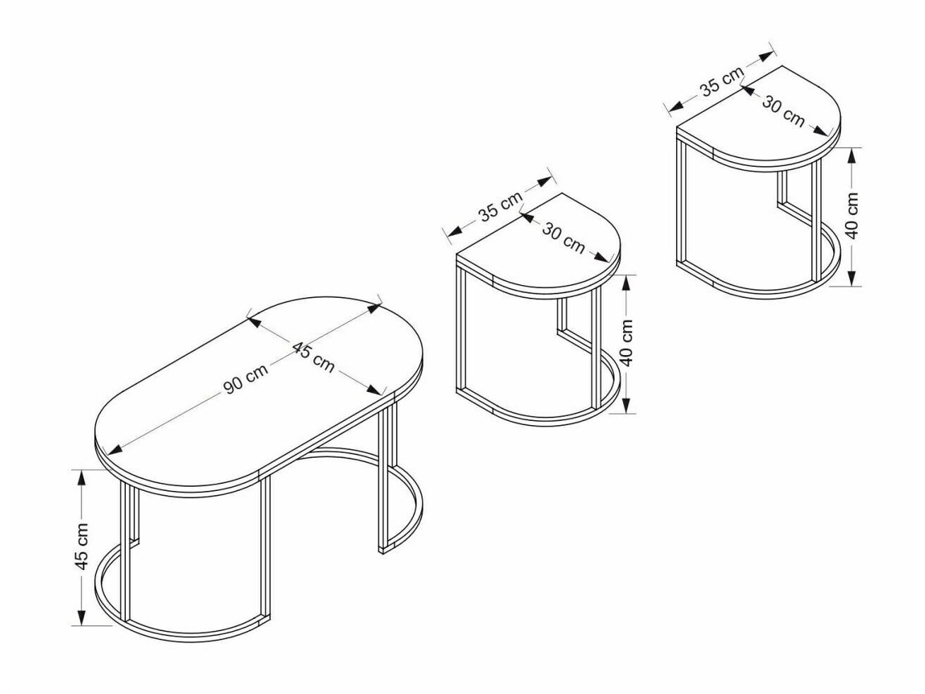 Žurnālu galdiņu komplekts Kailua 116