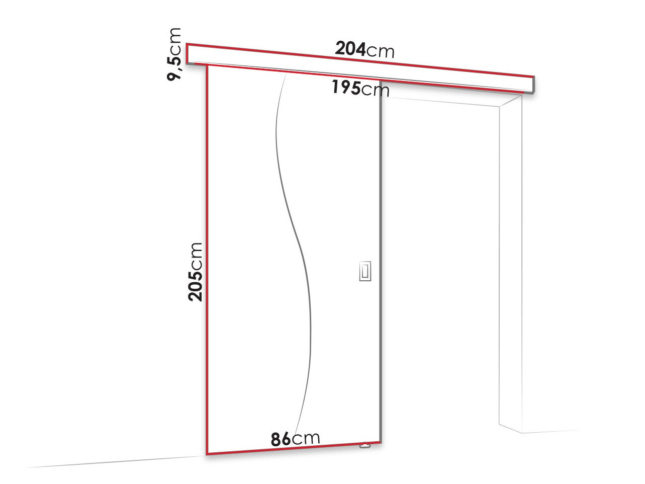 Bīdāmas durvis Dover 150 (Balts)