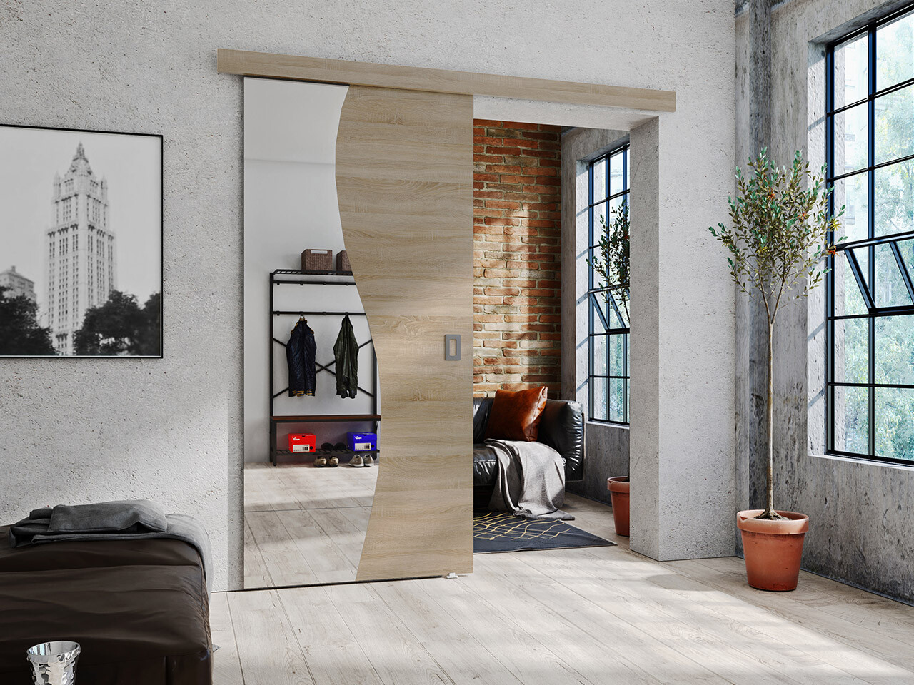 Bīdāmas durvis Dover 151 (Sonomas ozols)