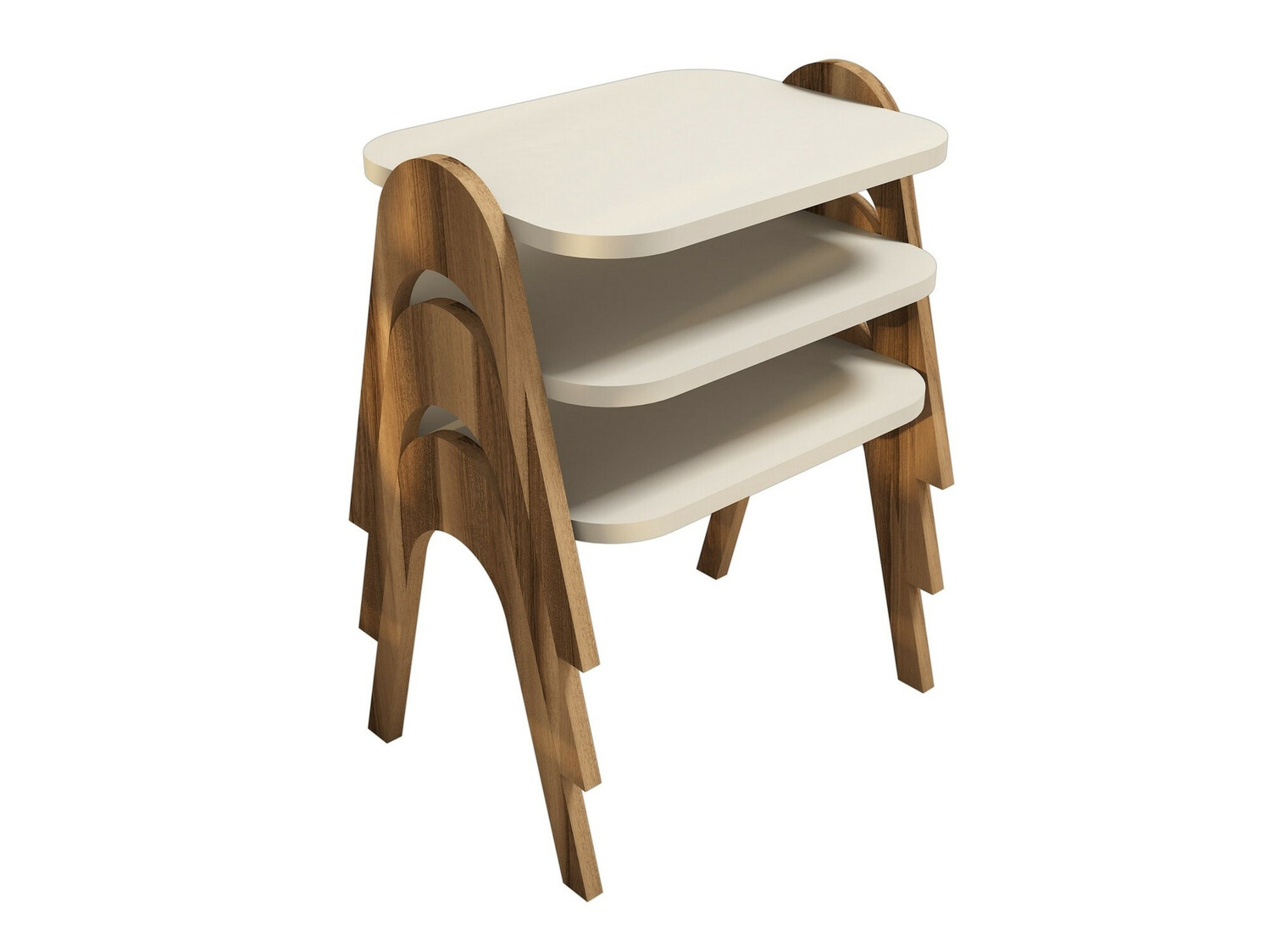 Kafijas galdiņu komplekts Kailua 1621 (Rieksts + Krēms)