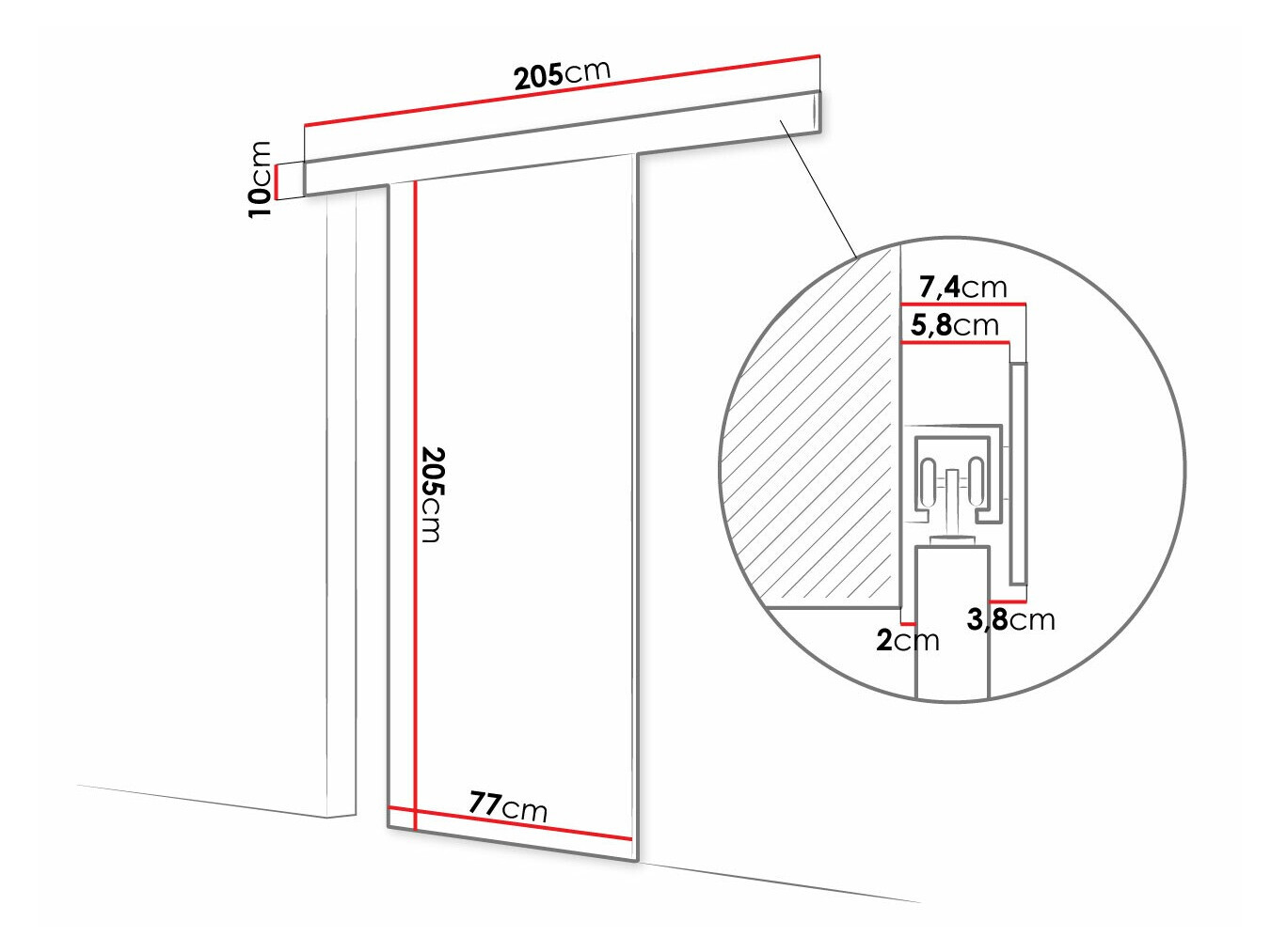 Bīdāmas durvis Closico 181 (Balts)