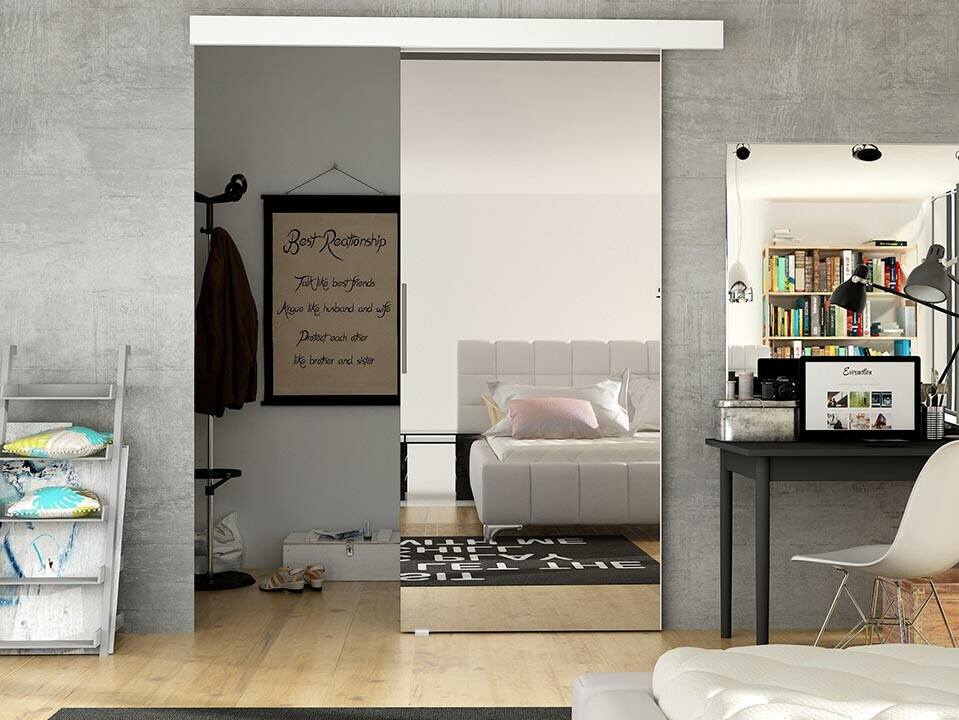 Bīdāmas durvis Closico Fundus II (Balts)