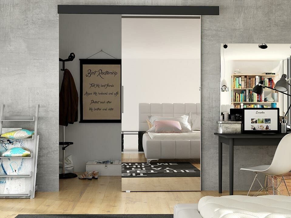 Bīdāmas durvis Closico Fundus II (Melns)