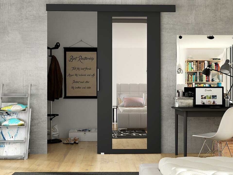 Bīdāmas durvis Closico Fundus IV (Melns)