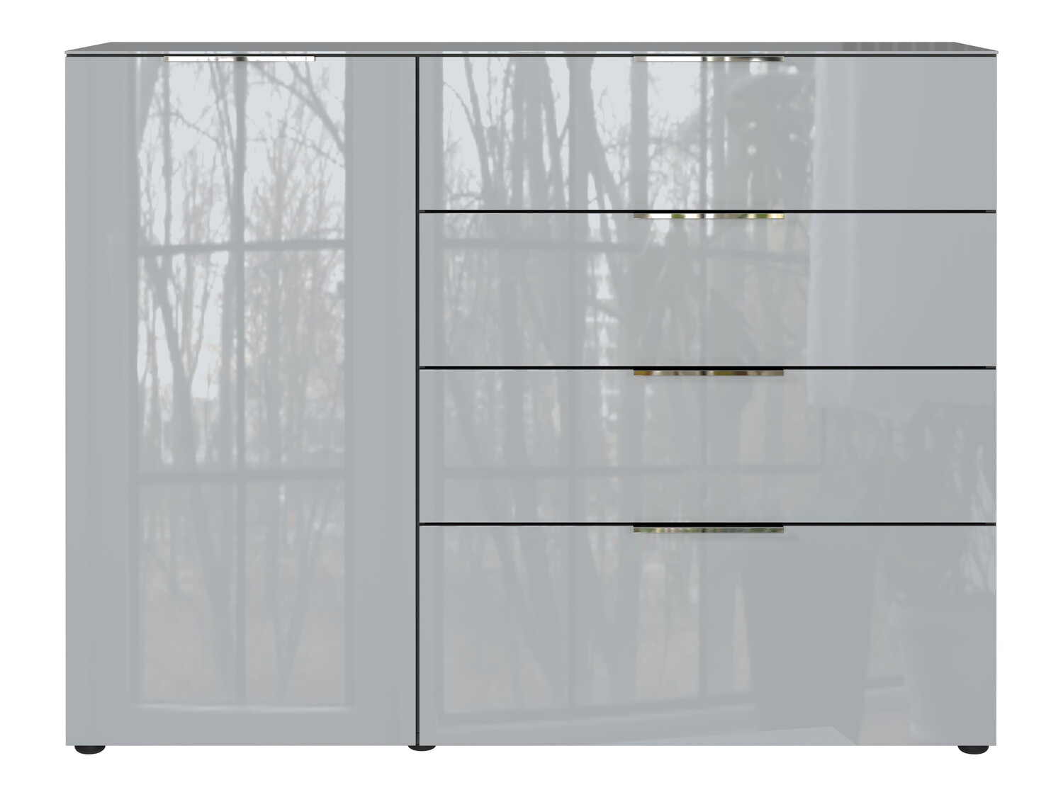 Kомод Sacramento 300 (Графит + Глянцевый серый)