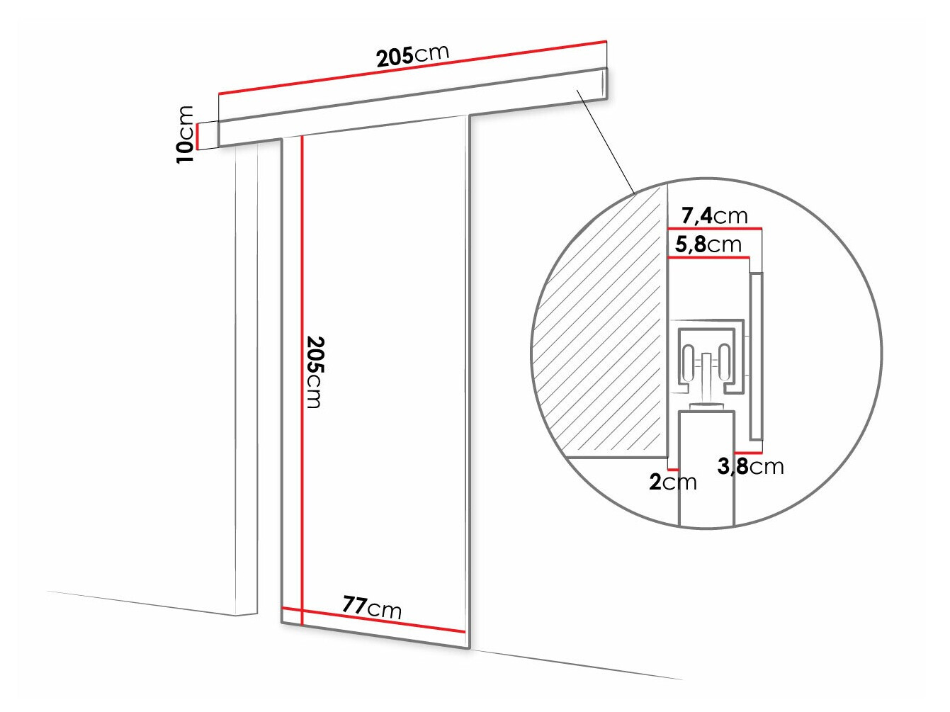 Раздвижные двери Closico 179 (Белый + Чёрный)