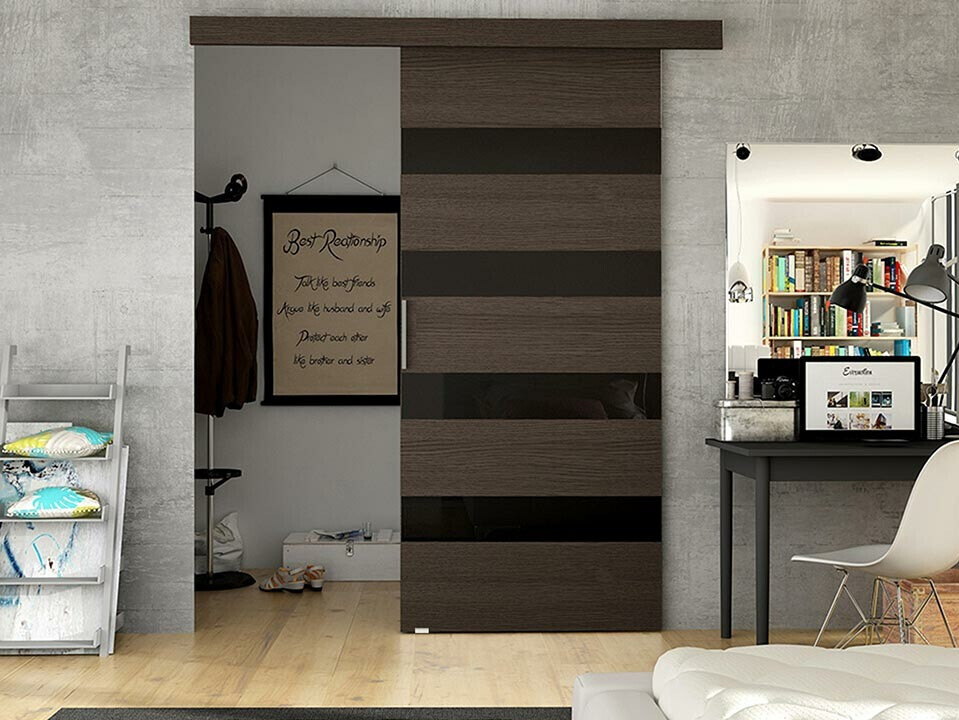 Раздвижные двери Closico 179 (Коричневый + Чёрный)