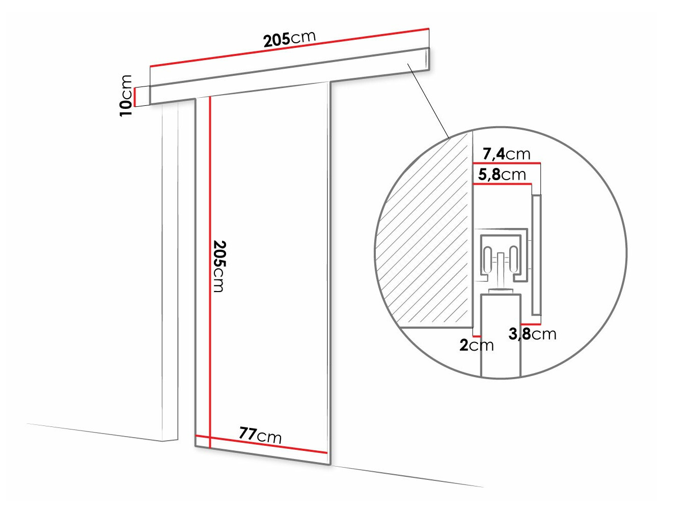 Раздвижные двери Closico 179 (Сонома Дуб + Чёрный)