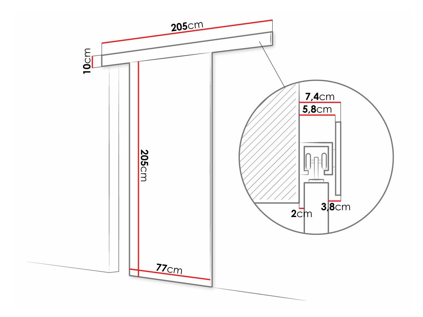 Раздвижные двери Closico 180 (Сонома Дуб)
