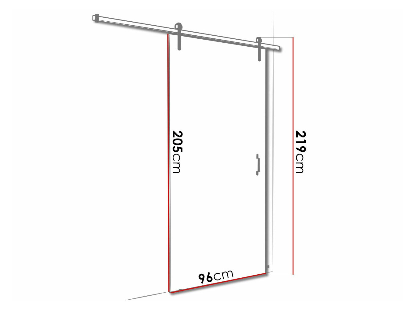 Bīdāmas durvis Dover 160 (Tumši pelni + Melns)