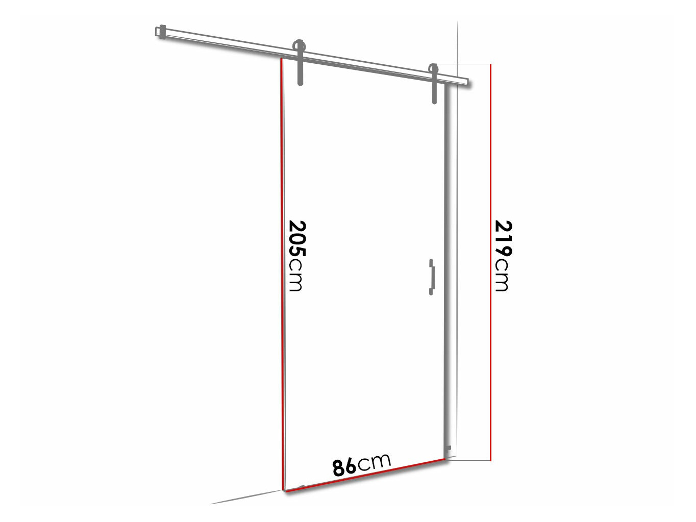 Bīdāmas durvis Dover 162 (Tumši pelni + Melns)
