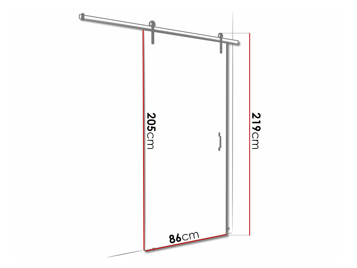 Bīdāmas durvis Dover 165 (Tumši pelni)