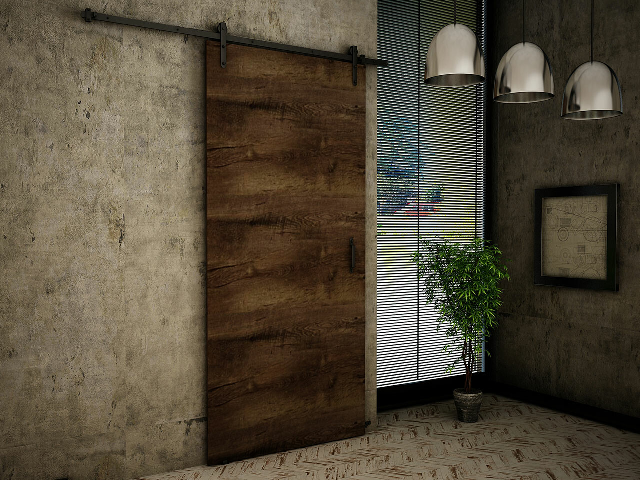 Bīdāmas durvis Dover 167 (Tumši pelni)