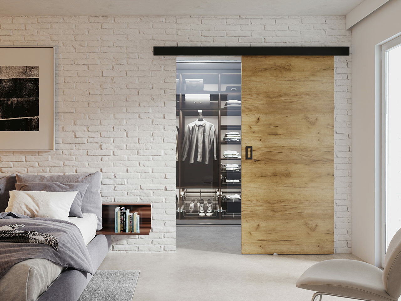 Bīdāmas durvis Dover 170 (Craft ozols)