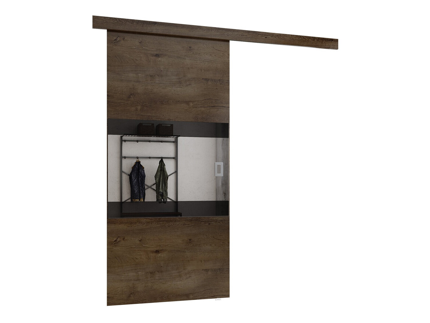 Bīdāmas durvis Dover 174 (Tumši pelni + Melns)