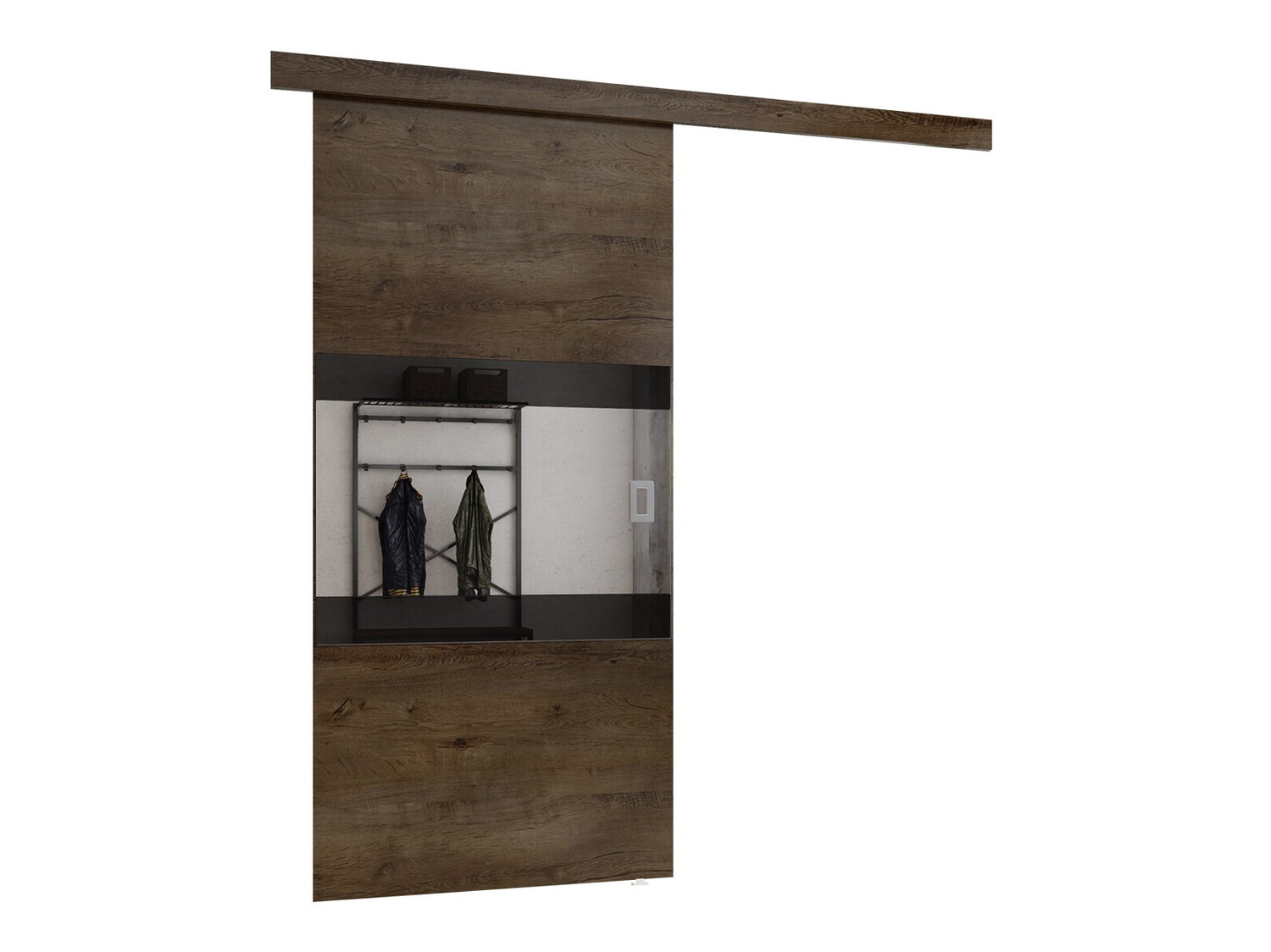 Bīdāmas durvis Dover 175 (Tumši pelni + Melns)