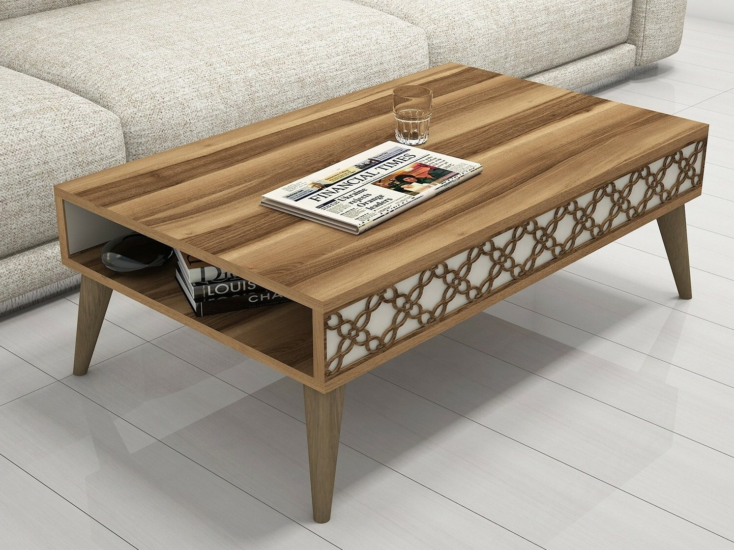 Žurnālu galdiņš Kailua 159 (Rieksts + Krēms)