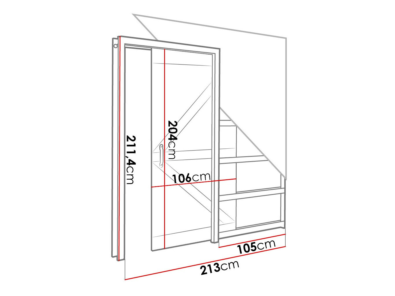 Bīdāmas durvis Dover 179