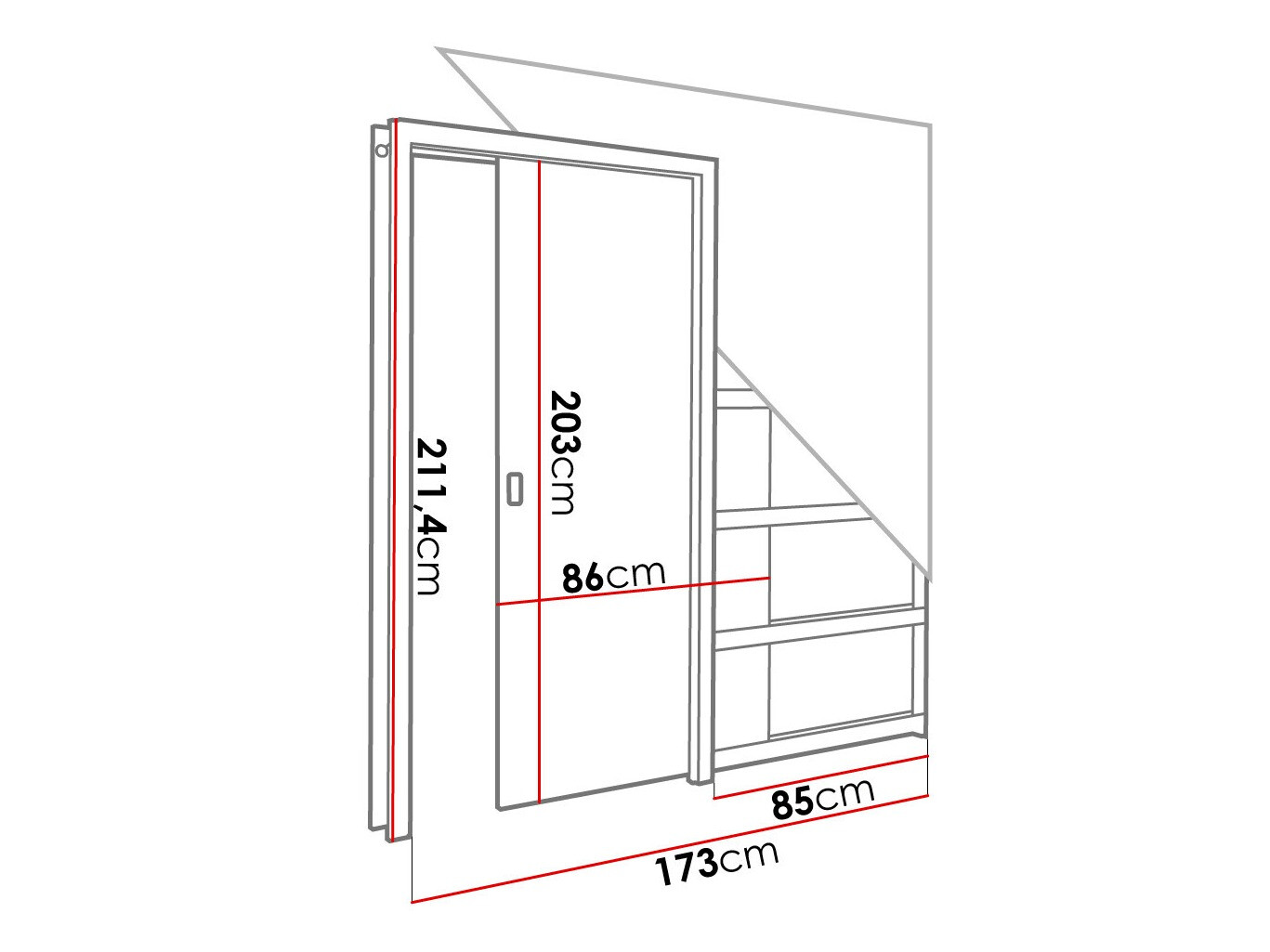 Bīdāmas durvis Dover 183 (Balts)